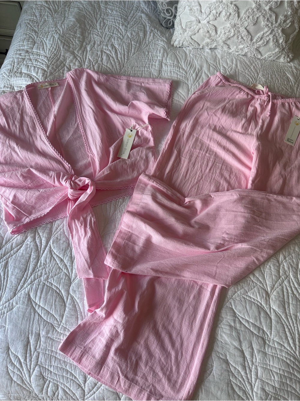 Ocean Drive Light Pink Tie-Front Lounge Set